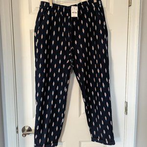 NWT J. Crew Linen Blend Ikat Print Joggers